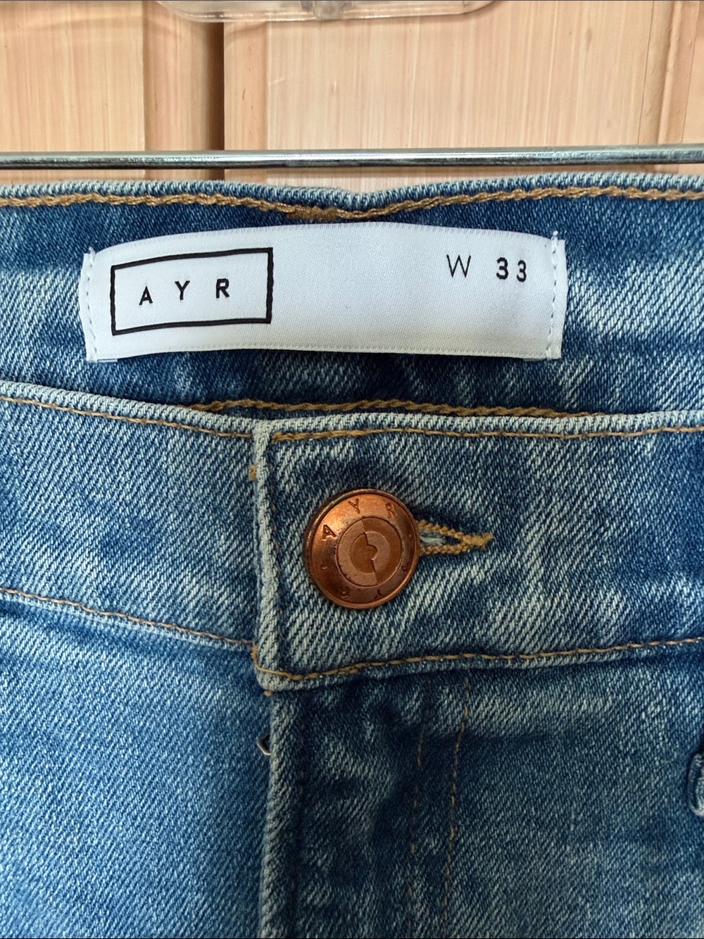AYR Light Blue Straight Leg Denim Jeans - Picture 2 of 12